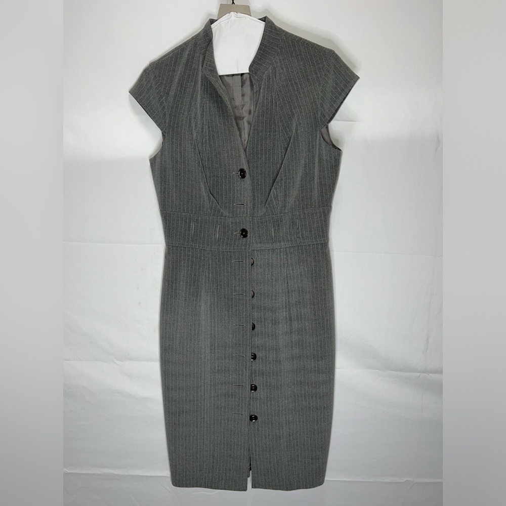 Calvin Klein gray pinstripe dress